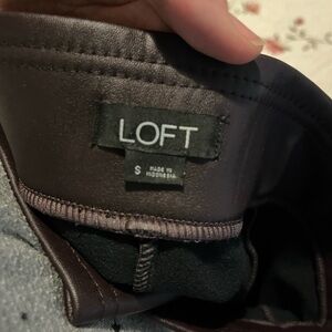 LOFT Dark Brown Faux Leather pants Size S